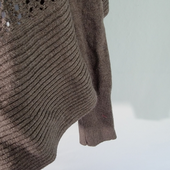 Soma Intimate Waterfall Knit Cardigan Sz L Gray Artsy Cotton Blend Cozy Lounging - Picture 4 of 12